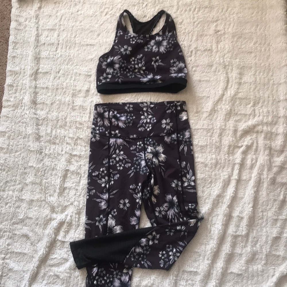 Matching sports bra and legging set